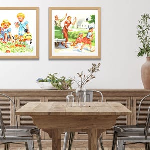 Dick, Jane & Sally Wall Art 2 Different Prints, 5 Sizes - Charming Decor for Vintage Lovers, Teachers, Baby Boomers