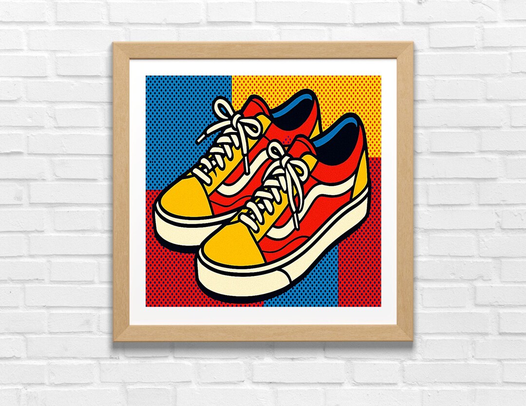 Pop Art Sneakers Print: Retro Comic Book Style Wall Art (digital ...