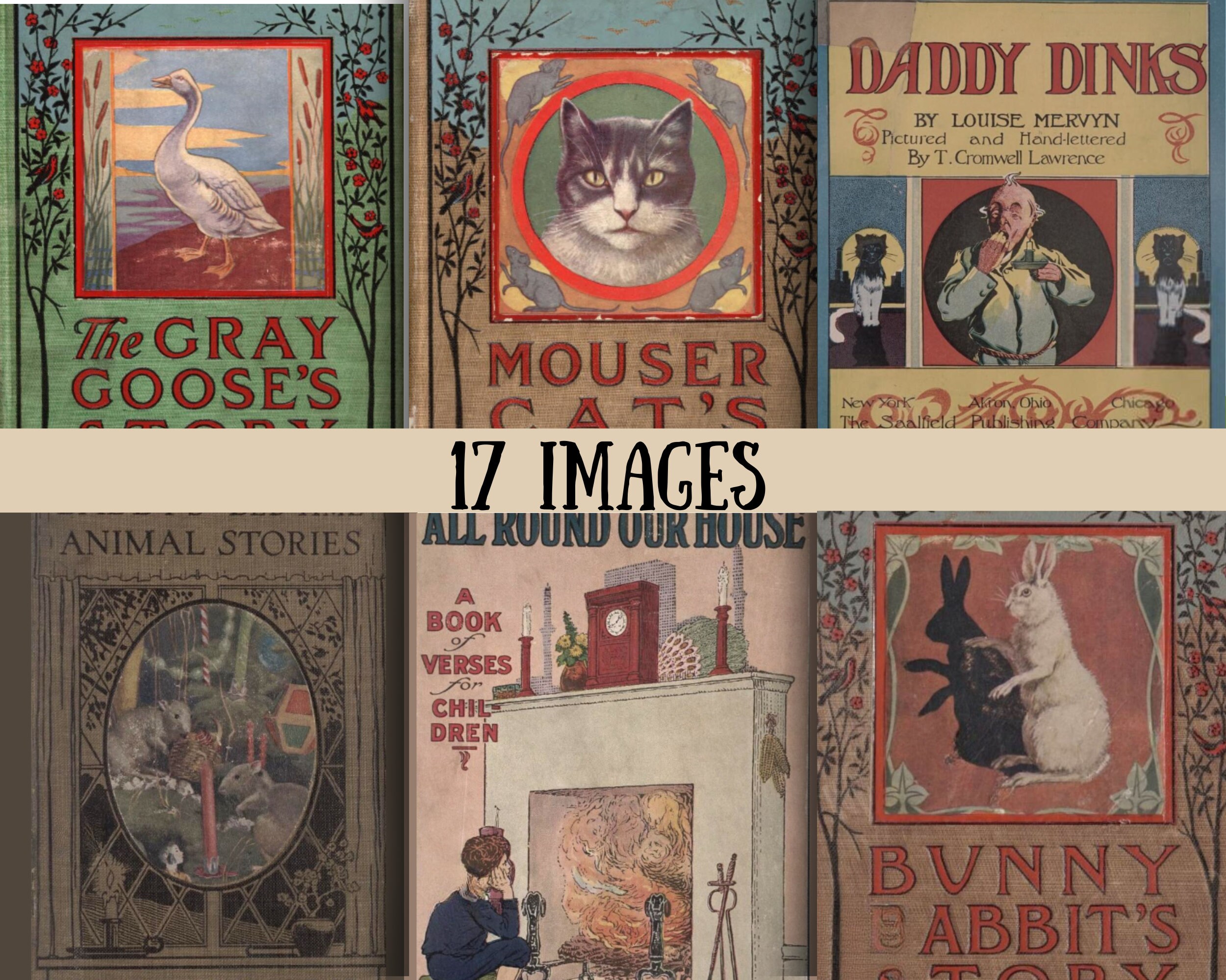 Children's Book Covers 1920s Printable, Junk Journal Pages, Scrapbooks ...