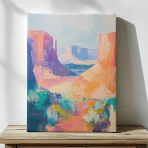 Pastel Desert Landscape Art Print: Southwest Decor (Digital Download)