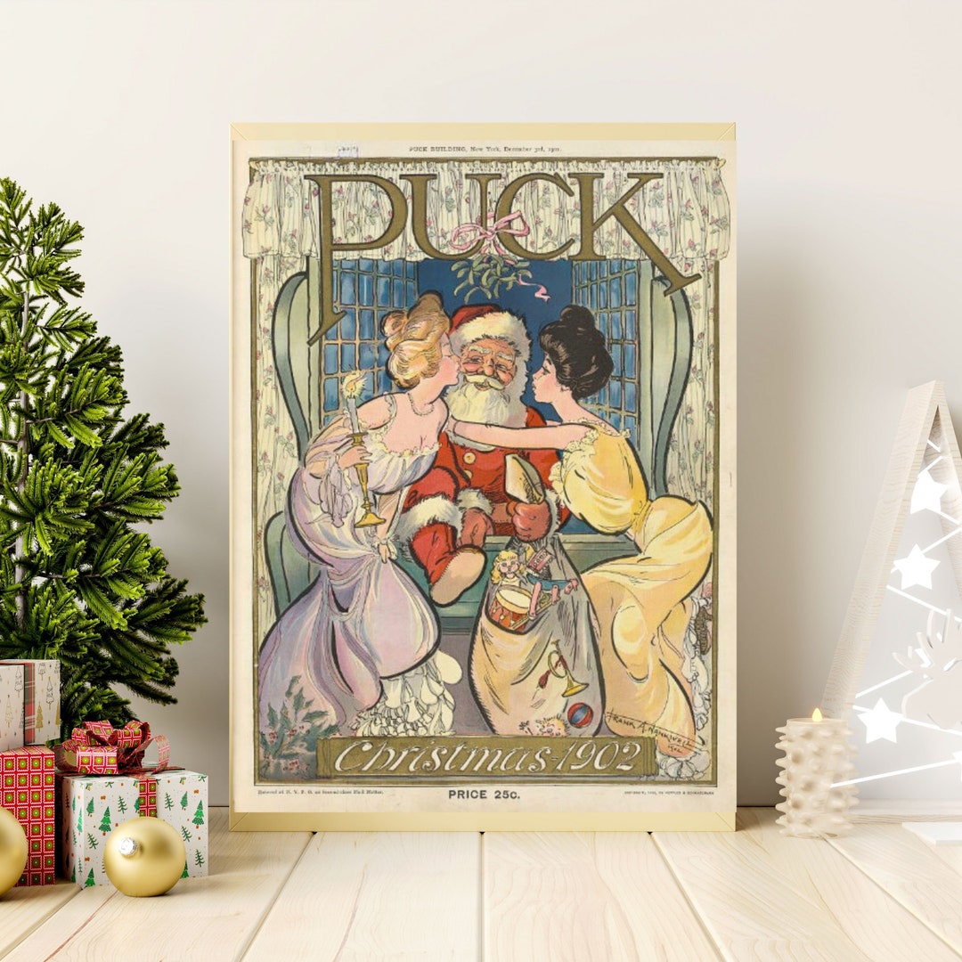 Puck Magazine Santa Print 1902 Wall Art Printable, 5 Sizes, Holiday ...