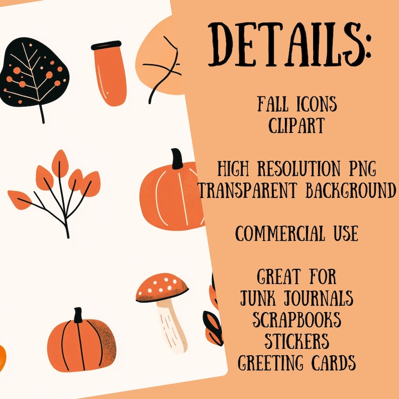 Fall Icon Printable Fall Icons Clipart Instant Download, Cottagecore for Stickers, Journals ...