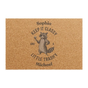 Trash Bandit Doormat gift housewarming gift for social people wedding present for racoon lovers door mat gift for friend housewarming racoon