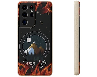 Compostable Case iPhone eco case Galaxy phone customizable Initials Camping Life iPhone biodegradable gift casing case casing c asing