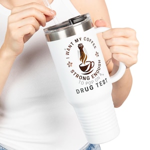 Coffee Lover 40oz Insulated Travel Mug, Strong Coffee Tumbler Gift, Extra Large Coffee Cup Hot Beverage Container, Stainless Steel Drinkware