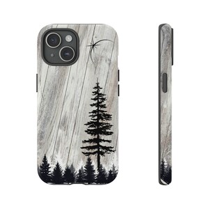 Custodia rigida per silhouette di albero di pino Custodia rigida per iPhone 15 14 13 12 11 8 X Custodia XS XS Max Google Pixel 7 6 5 custodia Galaxy S23 a S10