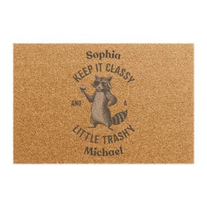Trash Bandit Doormat gift housewarming gift for social people wedding present for racoon lovers door mat gift for friend housewarming racoon