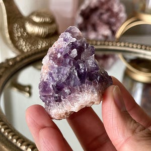 Brazil Pink Amethyst Cluster: Natural Geode Freeform Purple Quartz On Stand