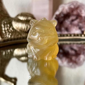 Rare Honey Fluorite Capybara Figure Cute Capybara Gift Capybara Crystal Carving Honey Fluorite Capybara Decor Cute Capybara Gift Capybara