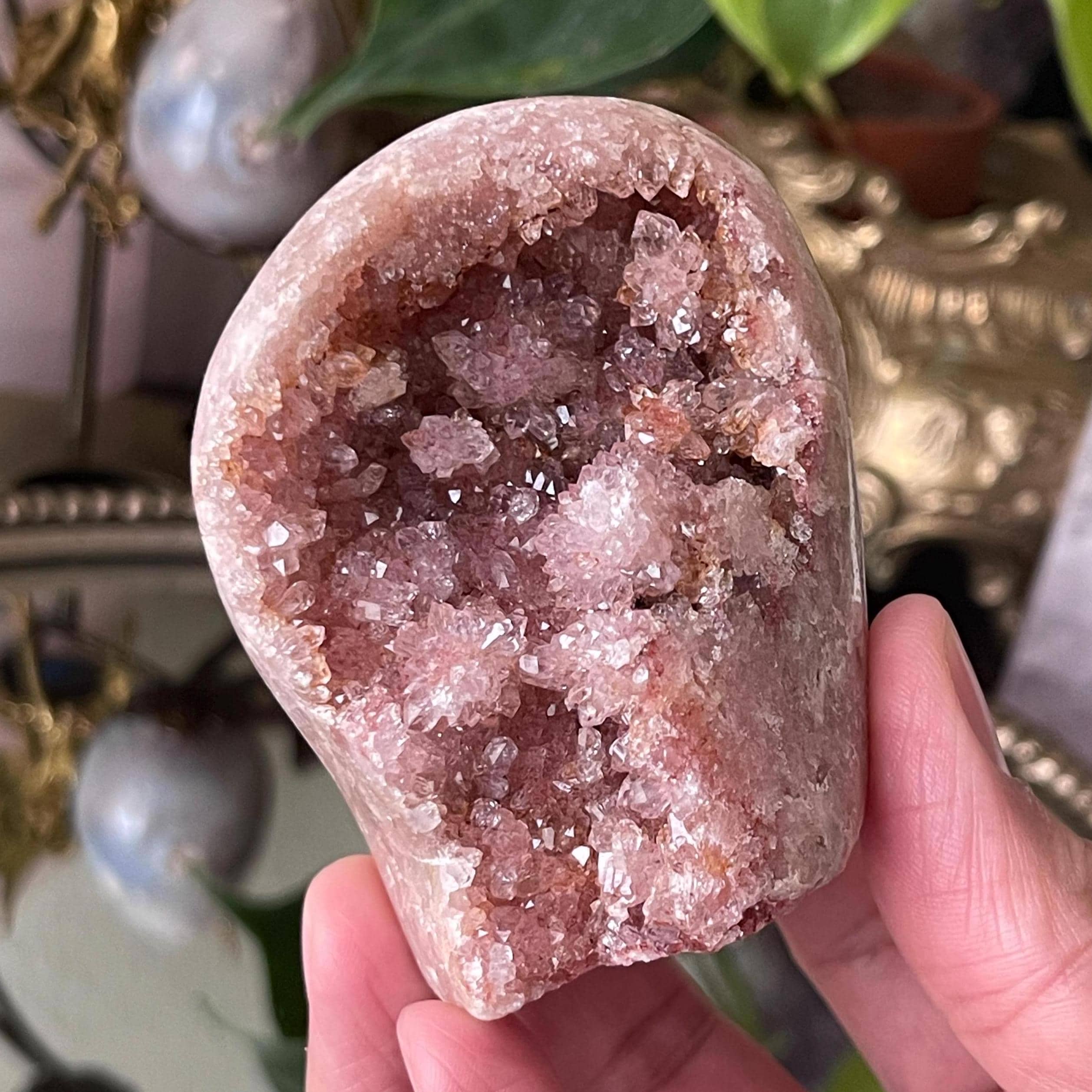 ピンクアメジスト　フリーフォーム　レッド　ドゥルージー レッドピンクアメジストドゥルージークラスター：フリーフォーム