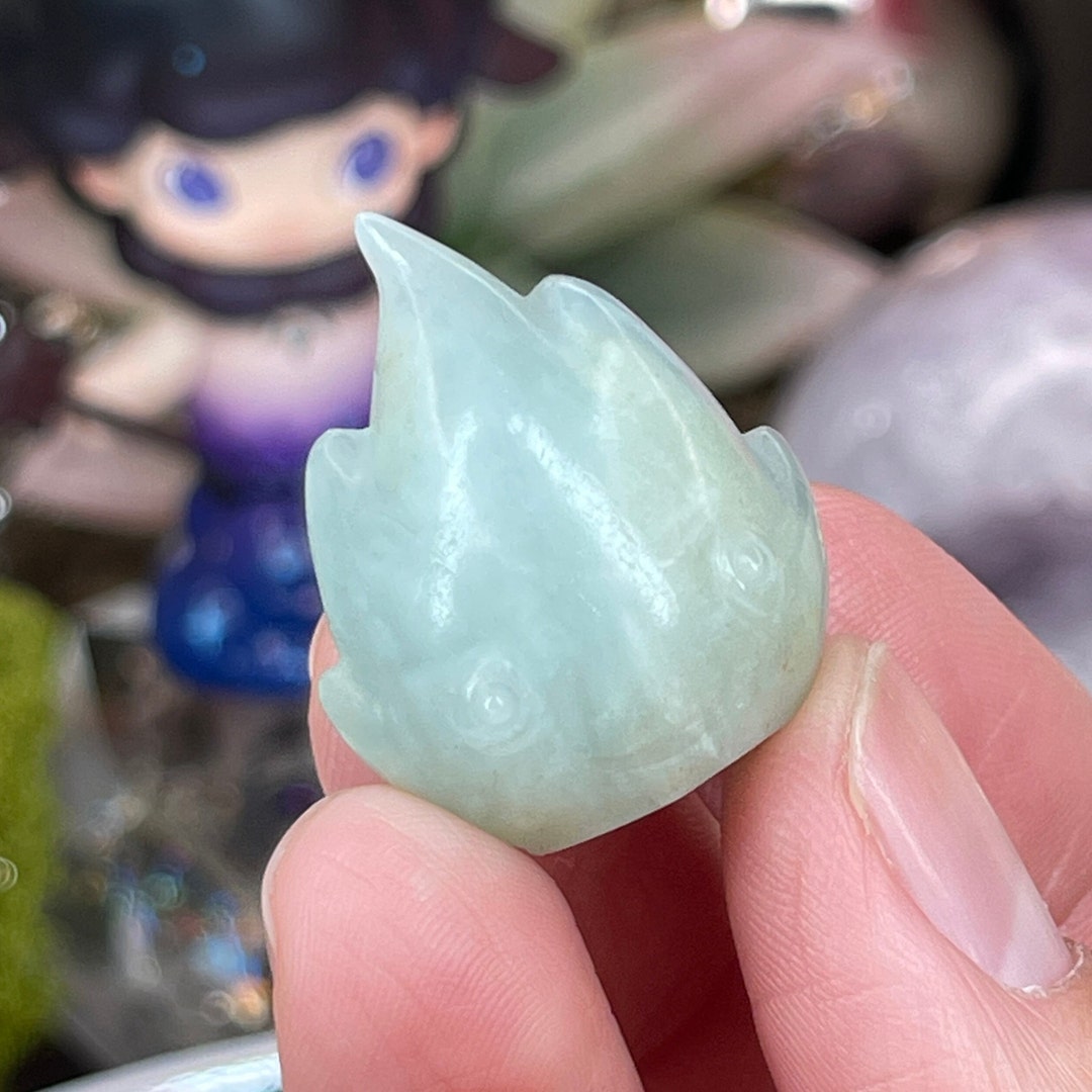 Rare Aquamarine Flame Carving Howls Kawaii Freeform Blue Flame ...