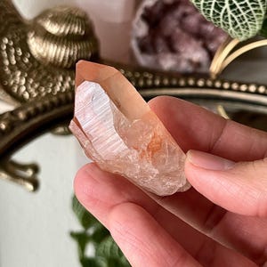 Brazil Pink Lemurian Quartz Point Lemurian Quartz Crystal Tower Orange Quartz Point Jewelry Making Electroform Stone Brazil Pink Quartz