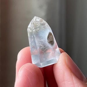 Rare Mini Blue Tara Rainbow Faceted Tower Gem Brazil Blue Quartz Olenite Inclusion Indicolite Blue Tara Gem Ethically Sourced Tara Quart