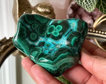 Malachite Chrysocolla Specimen: Polished Mineral Decor Piece