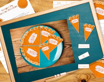 Pumpkin Pie Fractions | Fun Math | Fall Themed | 21 Page Digital Download | Printable | Homeschool | Teacher Resources