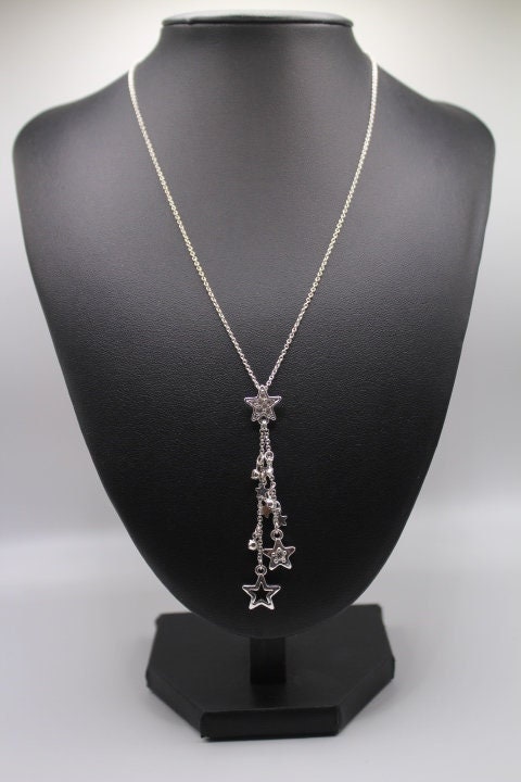 Vintage SHB Signed Silver Tone Dangle Star Necklace - Etsy