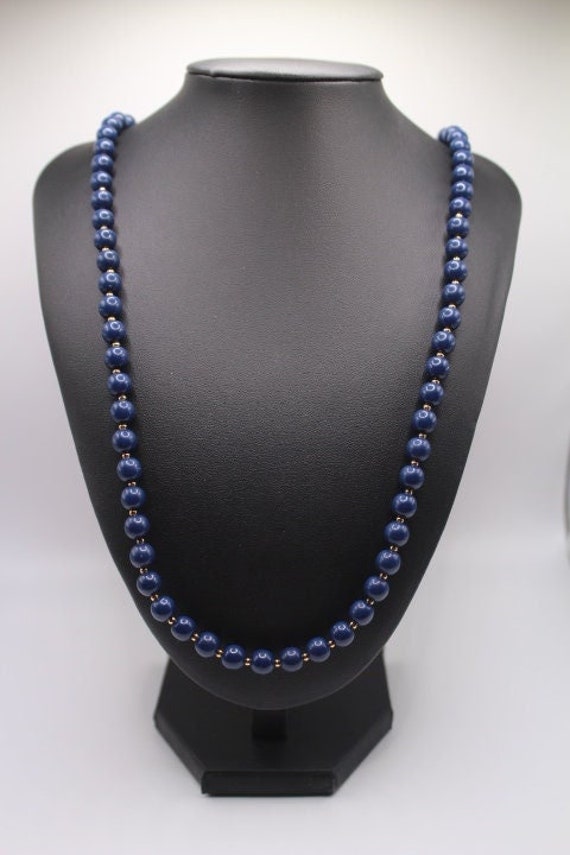 Vintage Napier Navy Blue Beaded Necklace