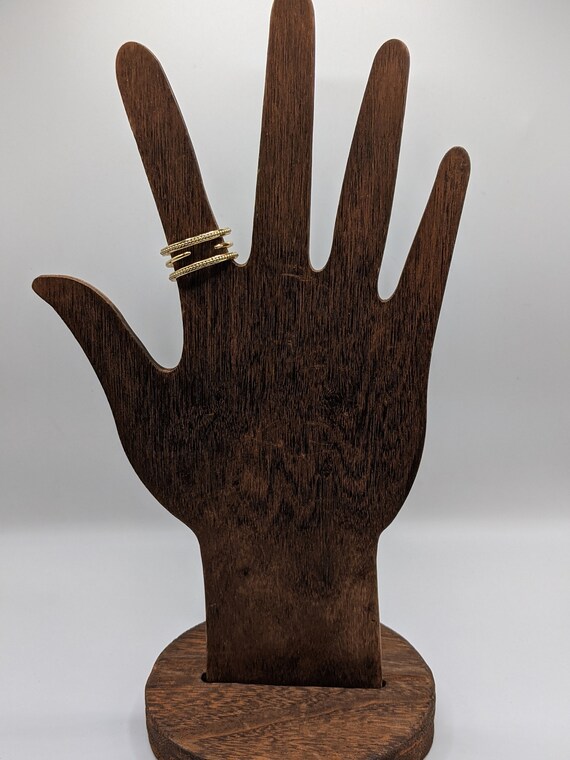 Stacked Loop Gold Tone Statement Ring - image 2