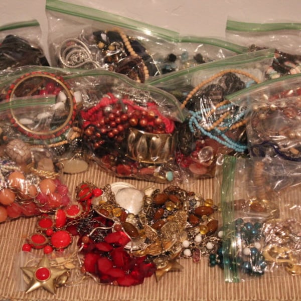 5 or 10lbs Wearable Vintage and New Costume and Statement Jewelry Mystery Lot Grab Bags