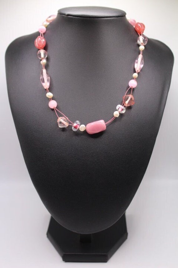 Lia Sophia Pink Beaded Necklace Canada
