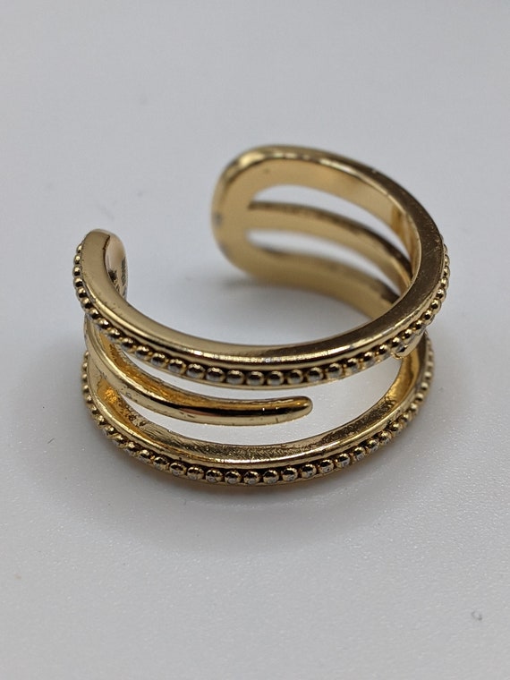 Stacked Loop Gold Tone Statement Ring - image 1