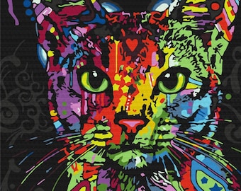 Abyssinian Cat Paint by Numbers set. Relaxing and Therapeutic hobby producing great results every time. Very easy to hang at home.