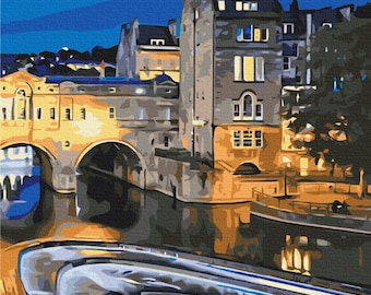 Pulteney Bridge Paint by Numbers set. A relaxing, rewarding and therapeutic hobby always producing great results . Easy to hang at home.