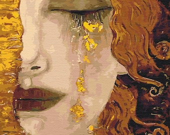 Golden Tears Adult Painting by Numbers set. Relaxing and therapeutic craft hobby producing great results every time. Easy to hang at home.