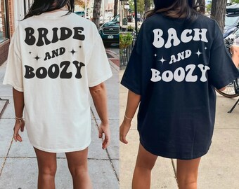 Comfort Colors Custom Bachelorette Party Shirt, Bach And Boozy, Groovy Retro Bachelorette, Personalized Bach Shirts, Bride Oversized Shirt