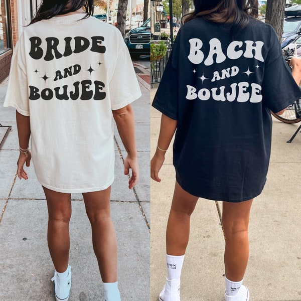 Comfort Colors Custom Bachelorette Party Shirt, Bach And Boujee, Groovy Retro Bachelorette, Personalized Bach Shirts, Bride Oversized Shirt