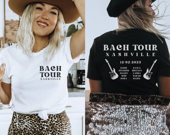 Custom Bachelorette, Bach Tour Band, Retro Bach Party Shirt, Personalized Bachelorette, Words On Back, Aesthetic Wedding, Oversized Bach