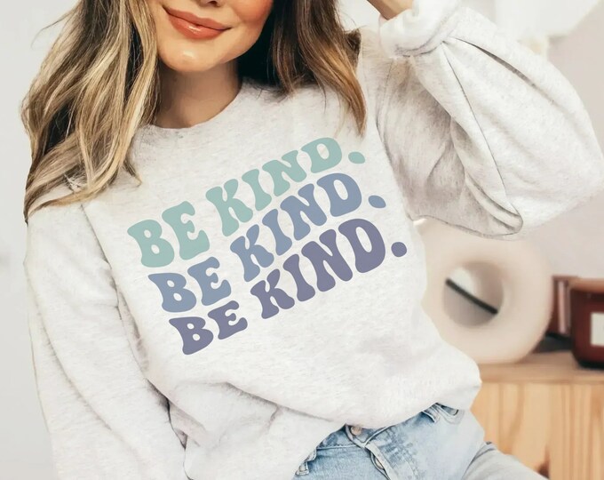 Good Hyouman Kyline Be Kind V Neck Sweatshirt- Natural