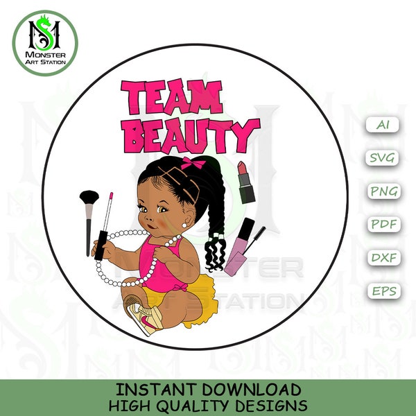 Team Beauty Svg, Ghetto Baby Svg, Peace Love Vector Svg, Pretty Baby svg, Vector Baby Girl Svg, Cut File For Cricut - Monster Art Station