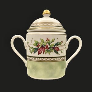 Covered sugar bowl Winter Holiday Fitz & Floyd perfect vintage