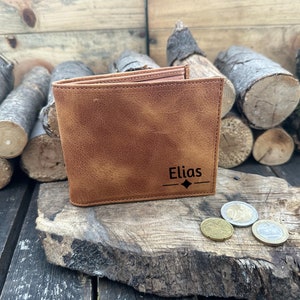 Cadeau pour la fête des pères, Portefeuille personnalisé, Portefeuille homme, Cadeau d’anniversaire pour homme, Portefeuille gravé