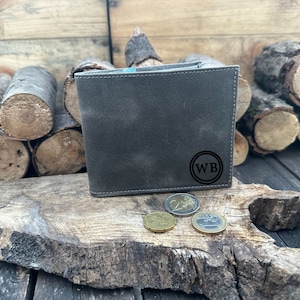 Cadeau pour la fête des pères, Portefeuille personnalisé, Portefeuille homme, Cadeau d’anniversaire pour homme, Portefeuille gravé