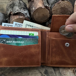 Regalo de navidad, billetera personalizada, billetera de cuero, regalo personalizado para él, esposo, billetera personalizada
