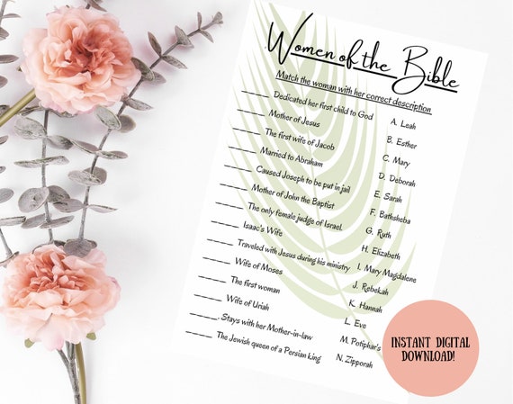 BIBLE TRIVIA Women of the Bible Bible Study Church - Etsy
