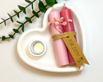 Gift set/candle set/gift/birthday/souvenir/candle plate/heart