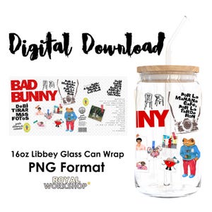 Debi Tirar Mas Fotos I PNG, digitale download, 16oz Libbey Glass kan UVDTF-bekeromslagontwerp