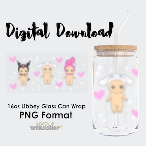 Baby Cuties I PNG, Digital Download, 16oz Libbey Glass Can UVDTF Cup Wrap Design