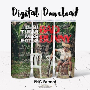 Bad Bunny DTMF I PNG, descarga digital, diseño de vinilo de sublimación para vaso delgado de 20 oz