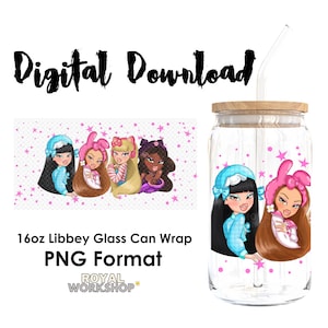 HK Brat Dollz I PNG, Digital Download, 16oz Libbey Glass Can UVDTF Cup Wrap Design