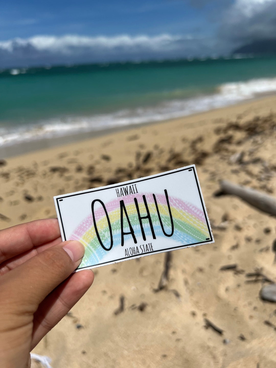 Oahu License Plate Sticker for Waterbottles, Laptops Ect. Etsy
