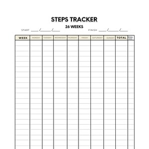 Walking Tracker (printable) Etsy