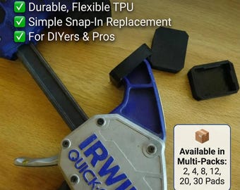 Almohadillas de repuesto compatibles con las abrazaderas Irwin Quick-Grip de uso medio: Empuñaduras de goma duraderas y flexibles.