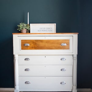 SOLD******Do not Buy! Antique early 1800s refinished farmhouse empire beige dresser