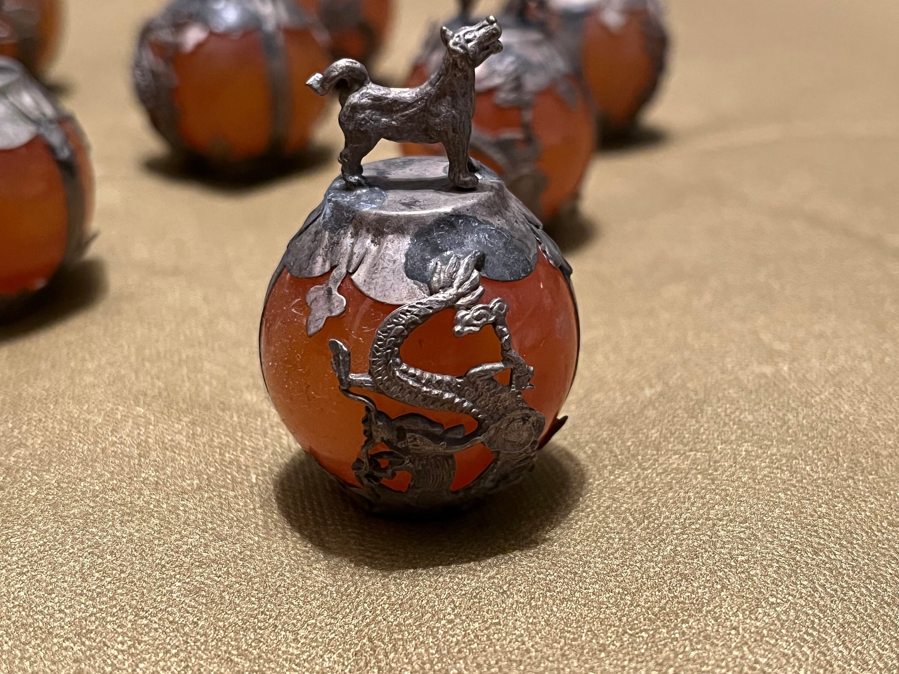 vintage-set-of-chinese-zodiac-figurines-in-metal-and-carnelian-etsy