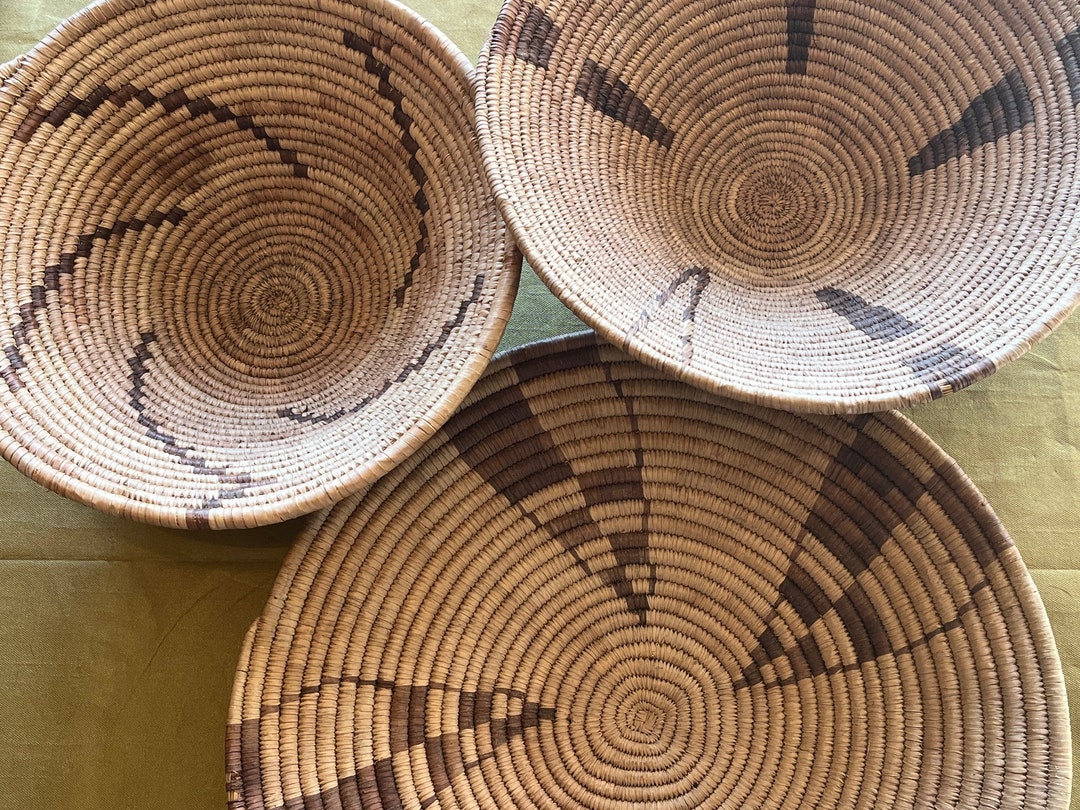 Set of Vintage South African Woven Baskets 3 - Etsy