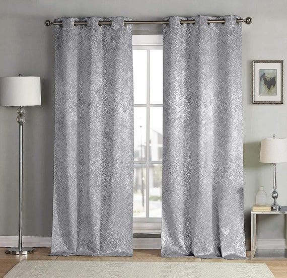 Metallic Sparkle Chic Thermal Blackout Grommet Curtain Panels Metallic Sparkle Chic Thermal Blackout, Sparkle Shower Curtain Set